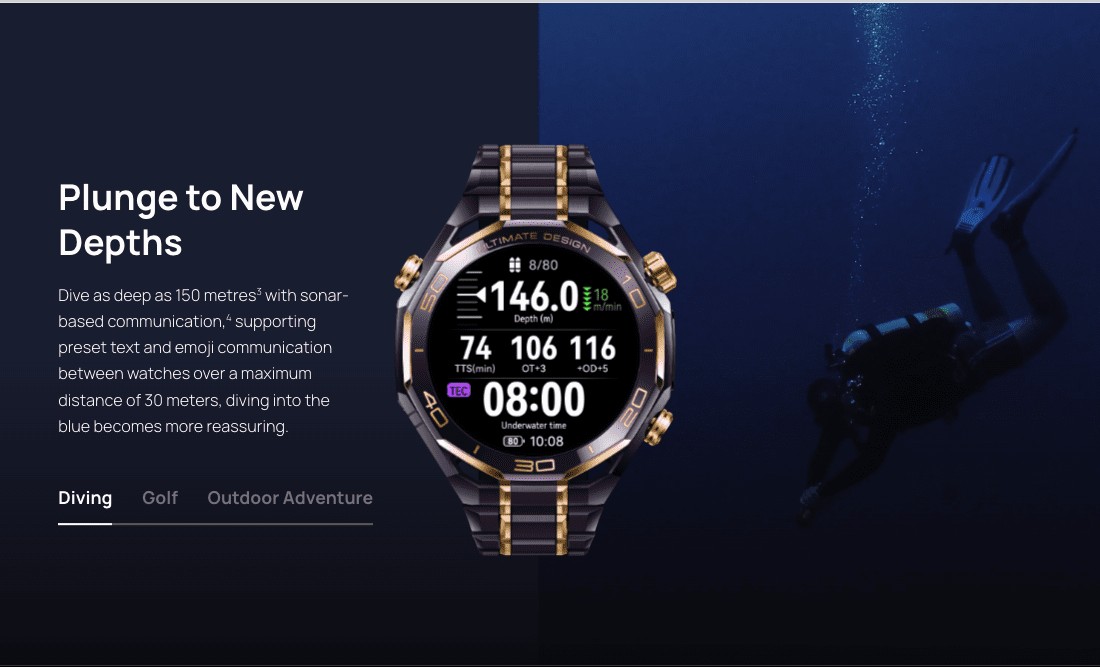 HUAWEI WATCH ULTIMATE DESIGN Dive
