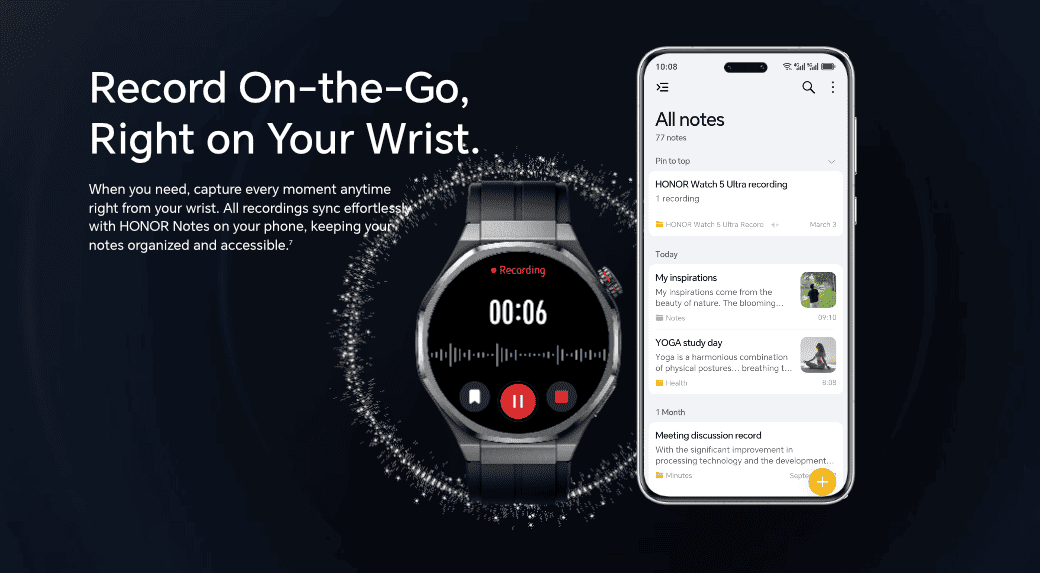 Honor watch5 ultra Record on the go