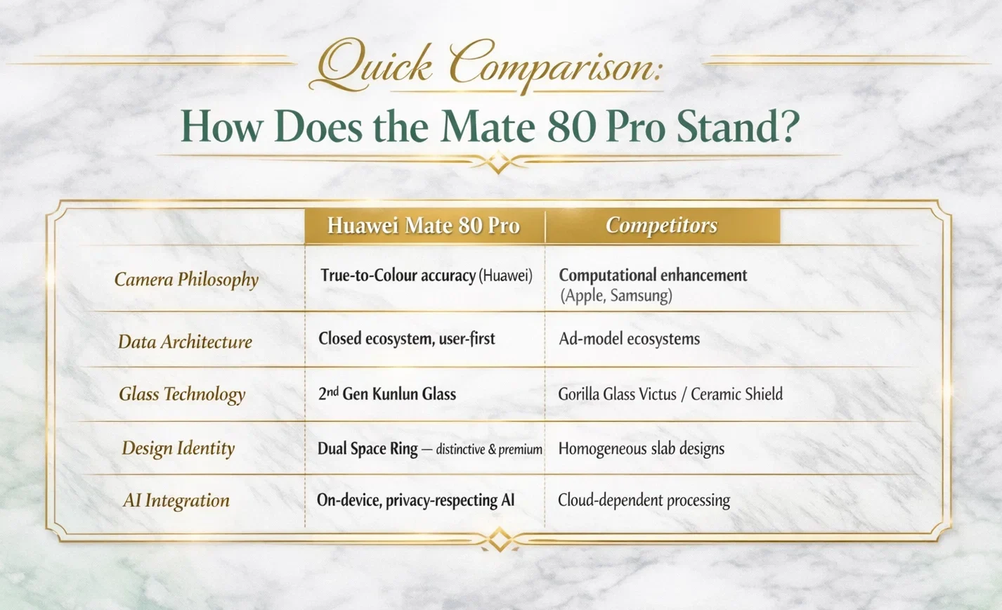 Quick Comparison: How Does the Mate 80 Pro Stand?