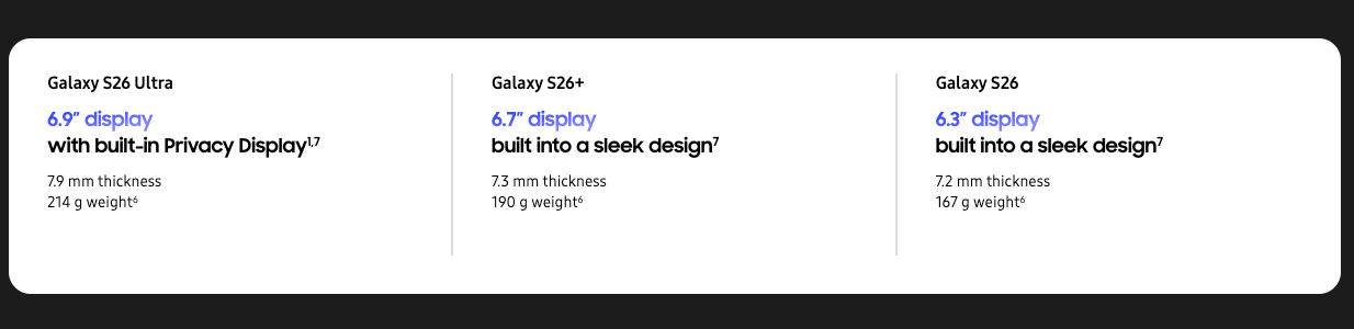 galaxy s26 ultra specifications