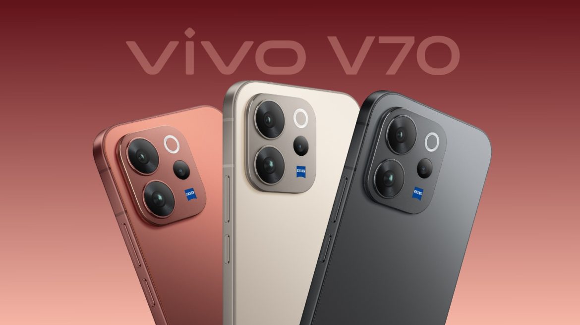 vivo V70 smartphone featuring ZEISS telephoto camera, premium design, and portrait-focused photography capabilities