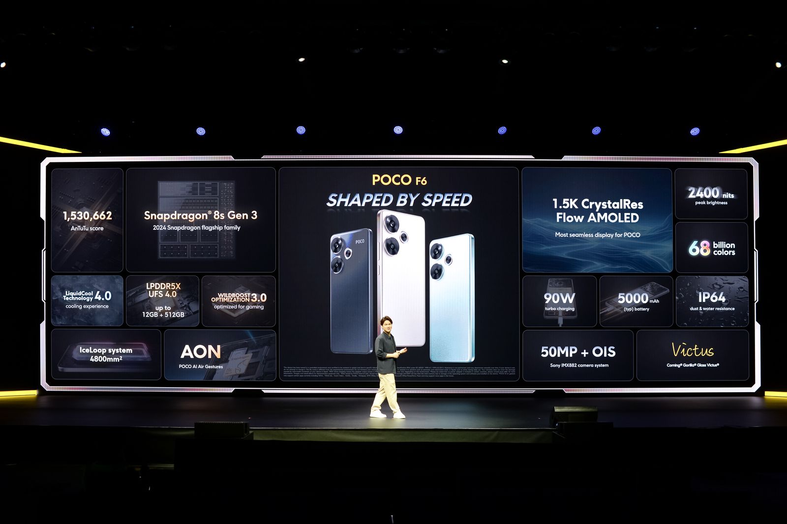 The POCO F6 is engineered for top-tier gaming, featuring the latest Snapdragon® 8 Gen 2
