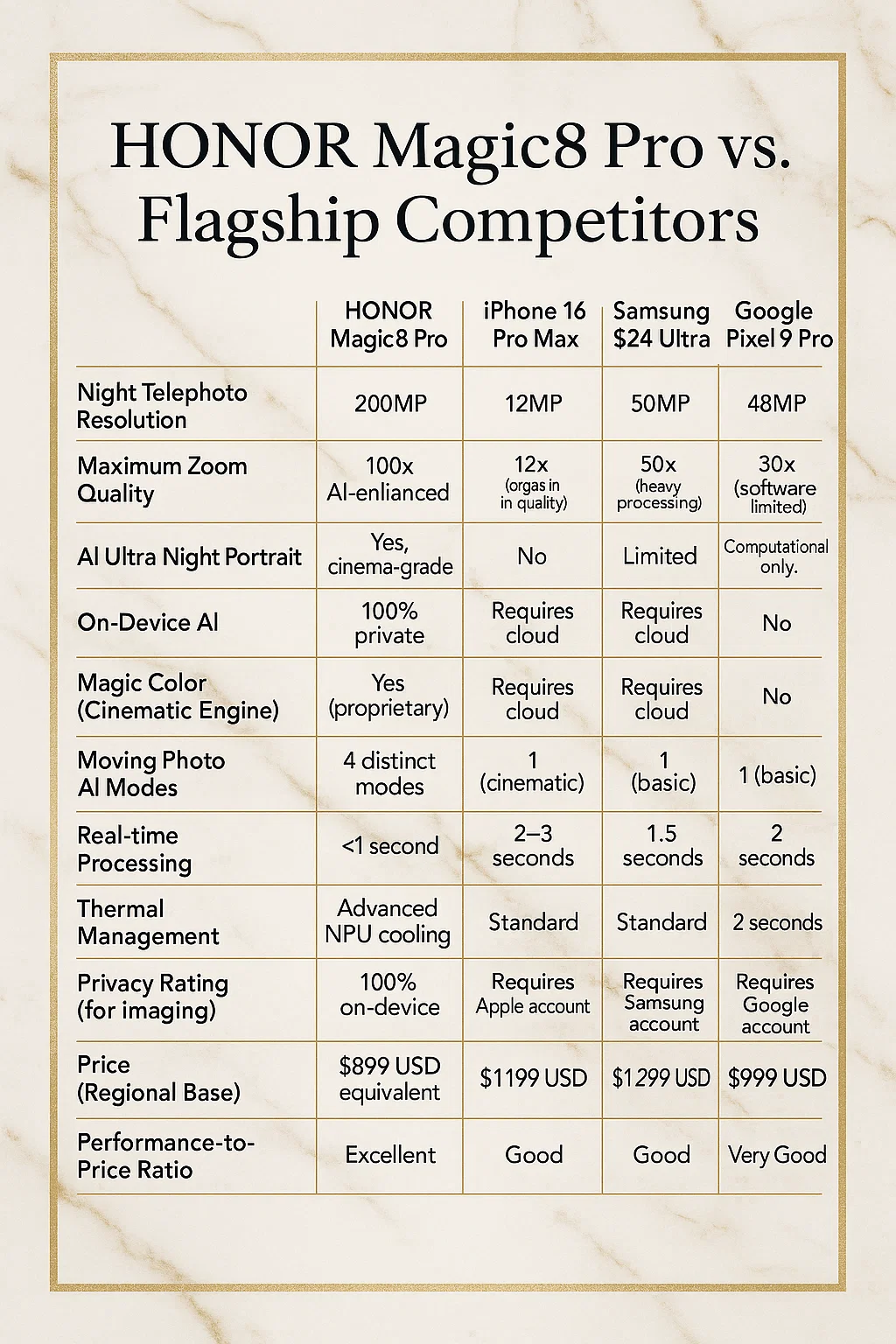 HONOR Magic 8 Pro vs Flagship Competitors