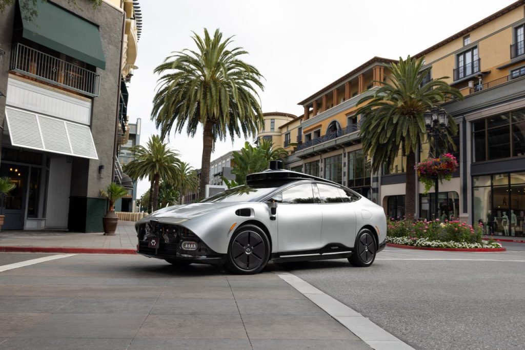 use the given pictures ALuxury L4 robocar, three-quarter front, modern Dubai skyline at golden hour; clean sensor arrays; low hood; cinematic reflections; 50mm editorial auto photo .Background is modern, in Dubai, fresh, and global — with soft gradients in ralistic ,elegant unique ,