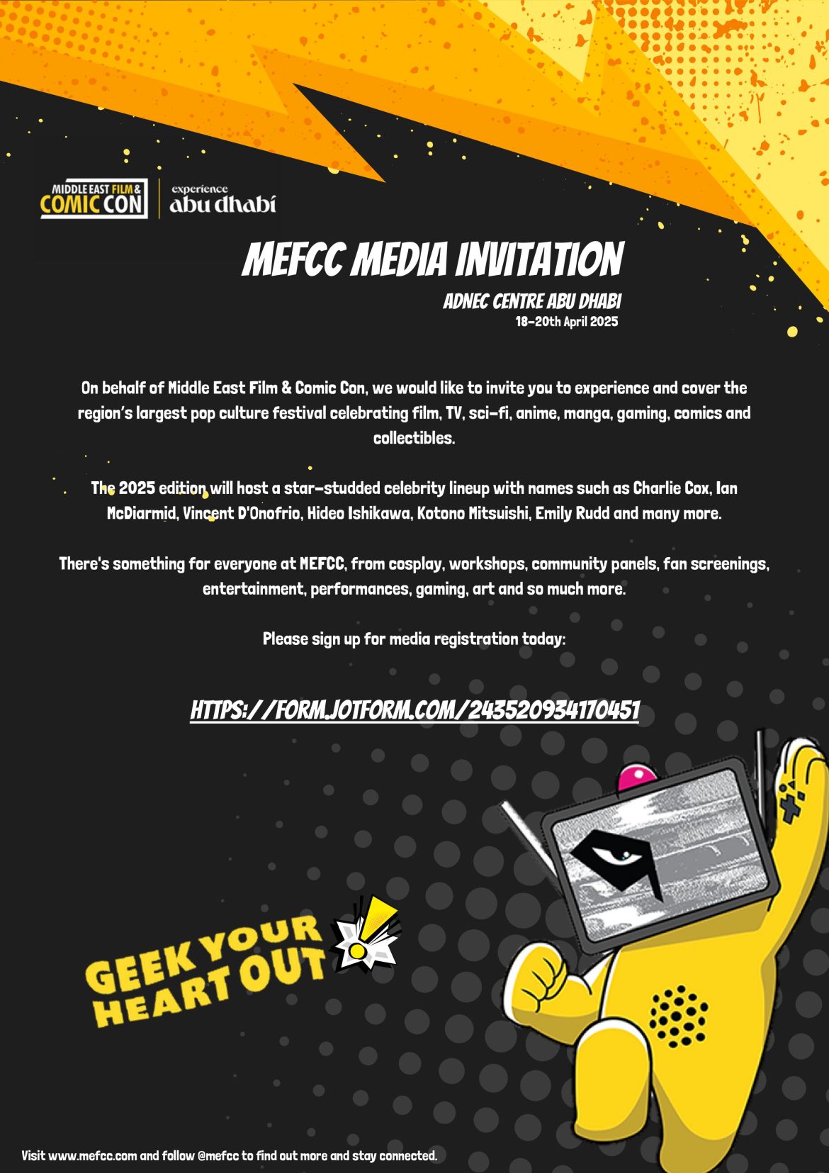 MEFCC 2025: The Ultimate Pop Culture Experience in Abu Dhabi – Celebrities, Cosplay & More!